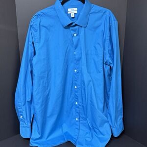 Croft & Barrow - Long Sleeve Button Up - Blue - Classic Fit - Size 2XL
